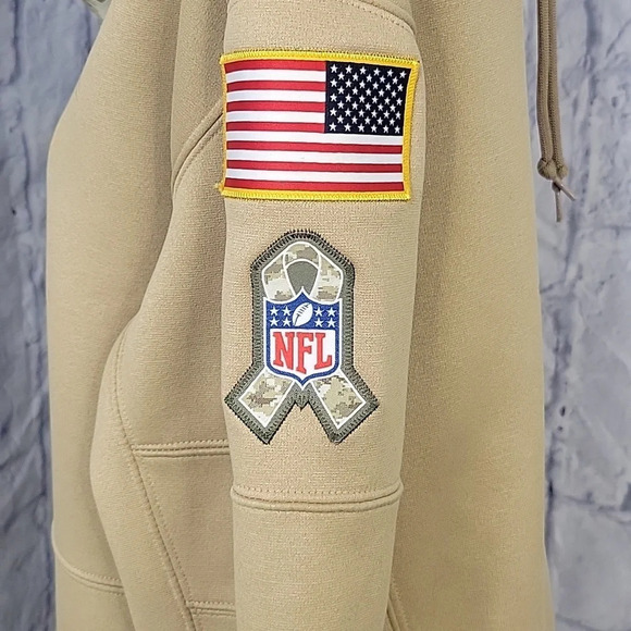 NIKE ATLANTA FALCONS On Field Dri Fit Army Camouflage Salute The Troops Hoodie M - Picture 6 of 12